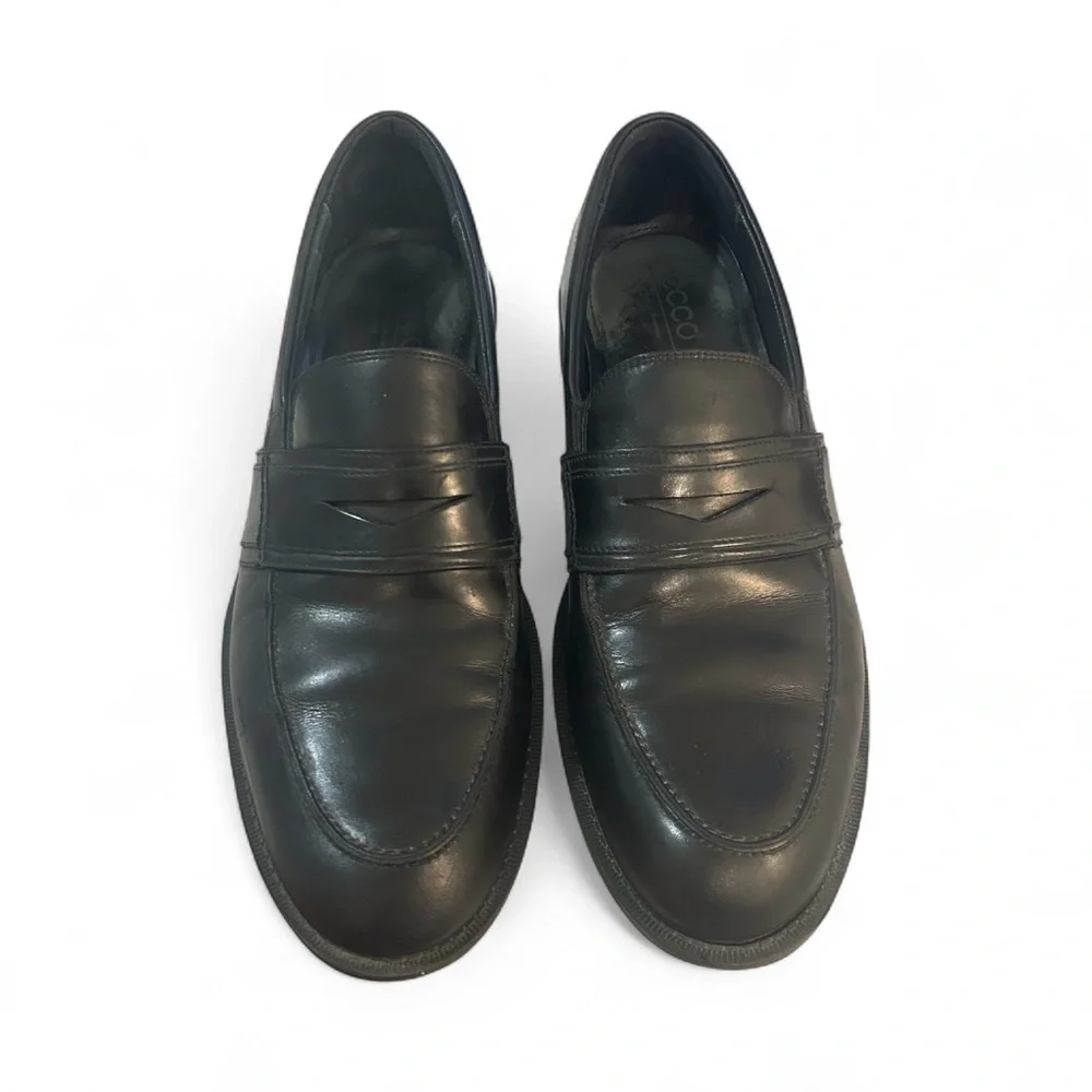 ECCO Men's Black Leather Penny‎ Loafer - Size 13-13.5